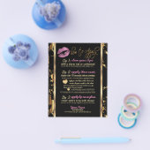 Roze glitter Lip met marmer instructies Flyer (Enkel)