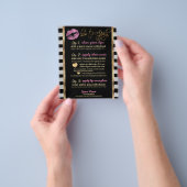 Roze glitter Lip met Stripes-instructies Flyer (Hand)