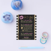 Roze glitter Lip met Stripes-instructies Flyer (Enkel)