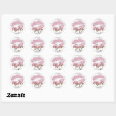 Roze Glitter Lippen 3 - Tester Ronde Sticker (Vel)