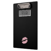 Roze Glitter Lippen Elegant Chique Glam Gepersonal Klembord (Links)