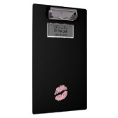 Roze Glitter Lippen Elegant Chique Glam Gepersonal Klembord (Rechts)