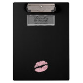 Roze Glitter Lippen Elegant Chique Glam Gepersonal Klembord (Voorkant)