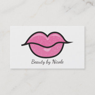 Roze Glitter Lippen Kus Chic Make-up Glam Beauty Visitekaartje