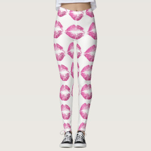 Roze Glitter Lippen Leggings