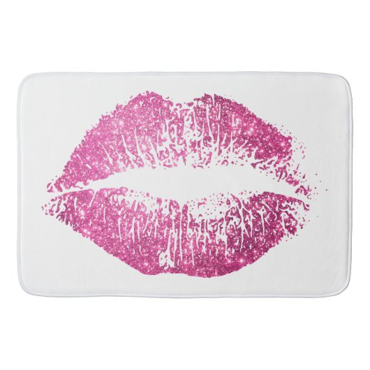 Roze glitter Lips #2 Badmat (Voorkant)