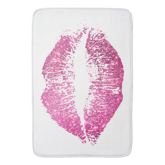Roze glitter Lips #2 Badmat (Voorkant Verticaal)
