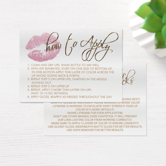 Roze glitter Lips 2 - Hoe wordt het toegepast Visitekaartje (Bureau)