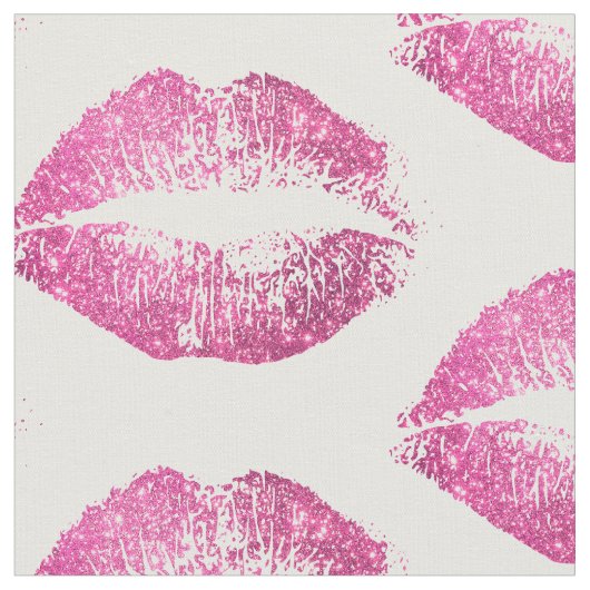 Roze glitter Lips #2 Stof (Close Up)