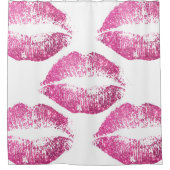 Roze glitter Lips #3 Douchegordijn (Voorkant)