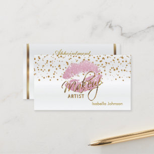 Roze Glitter Lips Appointment Schedule 2 Afsprakenkaartje