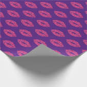 Roze glitter Lips Cadeaupapier (Hoek)