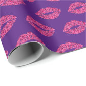 Roze glitter Lips Cadeaupapier (Rol Hoek)