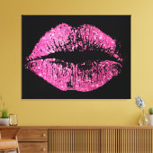 Roze glitter Lips Canvas Afdruk (Insitu (Woonkamer))