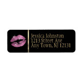  roze glitter Lips Etiket (Voorkant)