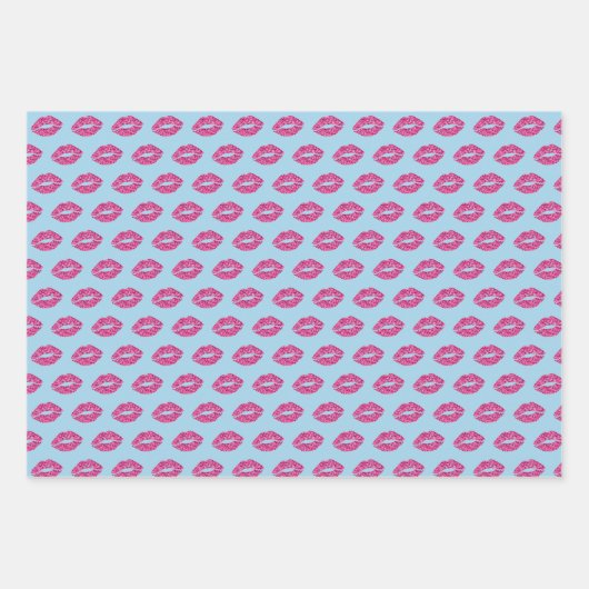 Roze glitter Lips Inpakpapier Vel (Voorkant 3)