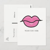 Roze Glitter Lips Kiss Make-up Glam Beauty Salon Briefkaart (Voorkant / Achterkant)