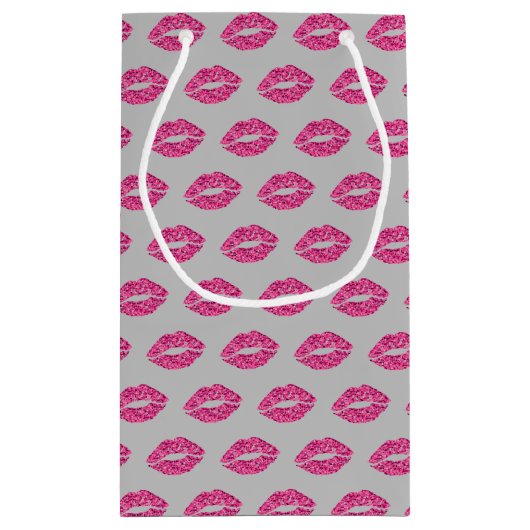 Roze glitter Lips Klein Cadeauzakje (Achterkant)