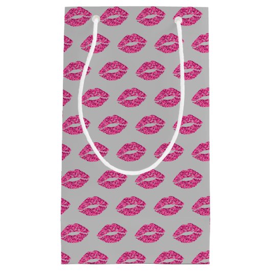 Roze glitter Lips Klein Cadeauzakje (Voorkant)