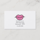 Roze Glitter Lips Kus Chique Make-up Glam Beauty Visitekaartje (Achterkant)