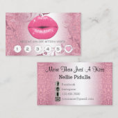 roze glitter Lips Loyalty-kaarten Klantenkaartje (Voorkant / Achterkant)