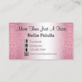 roze glitter Lips Loyalty-kaarten Klantenkaartje (Achterkant)