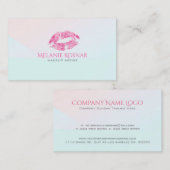 Roze Glitter Lips Makeup Artiest Visitekaartje (Voorkant / Achterkant)