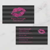 Roze Glitter Lips Makeup Beauty Consultant Glamour Visitekaartje (Voorkant / Achterkant)