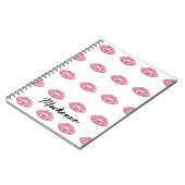 Roze Glitter Lips met Aangepaste Naam Notitieboek (Linkerzijde)