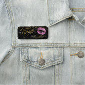 Roze glitter Lips Naamplaatje (In situ)