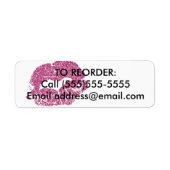 Roze Glitter Lips Reorder Label (Voorkant)