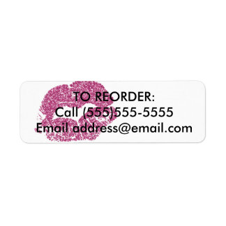 Roze Glitter Lips Reorder Label