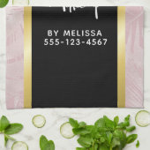 Roze glitter Lips & Roos Gold Leaves Makeup Biz Theedoek (Gevouwen)