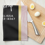 Roze glitter Lips & Roos Gold Leaves Makeup Biz Theedoek (Quarter Fold)