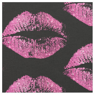 Roze glitter Lips Stof