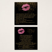  Roze Glitter Lips Toepassing Instructies Vierkante Visitekaartjes (Voorkant /achterkant)