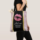 Roze glitter lips vragen me over mijn lippenstift tote bag (Dichtbij)