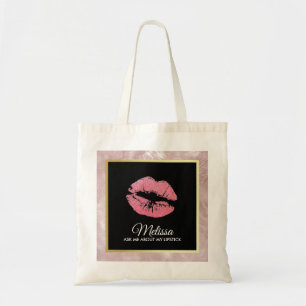 Roze glitter lips vragen me over mijn lippenstift tote bag