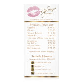 Roze glitter Lips - wit - prijslijst Reclamekaart (Voorkant)