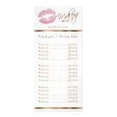 Roze Glitter Lips - Wit - Service / prijslijst Reclamekaart (Achterkant)