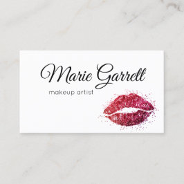 Roze glitter Lipstick Kiss Visitekaartje