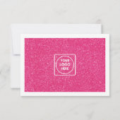 Roze Glitter Logo Bedankkaart (Achterkant)