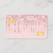 Roze, glitter-look-creditcard visitekaartje (Voorkant)