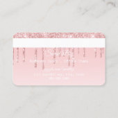 Roze, glitter-look-creditcard visitekaartje (Achterkant)