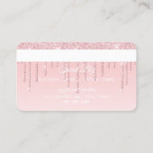 Roze, glitter-look-creditcard visitekaartje (Achterkant)