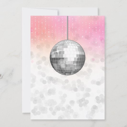 Roze Glitter look Disco Party Birthday Kaart (Achterkant)