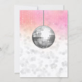 Roze Glitter look Disco Party Birthday Kaart (Achterkant)