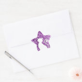 Roze Glitter Look Kat Ster Sticker (Envelop)