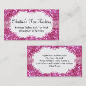 Roze Glitter-Look Mode Visitekaartje (Voorkant / Achterkant)