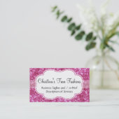 Roze Glitter-Look Mode Visitekaartje (Staand voorkant)